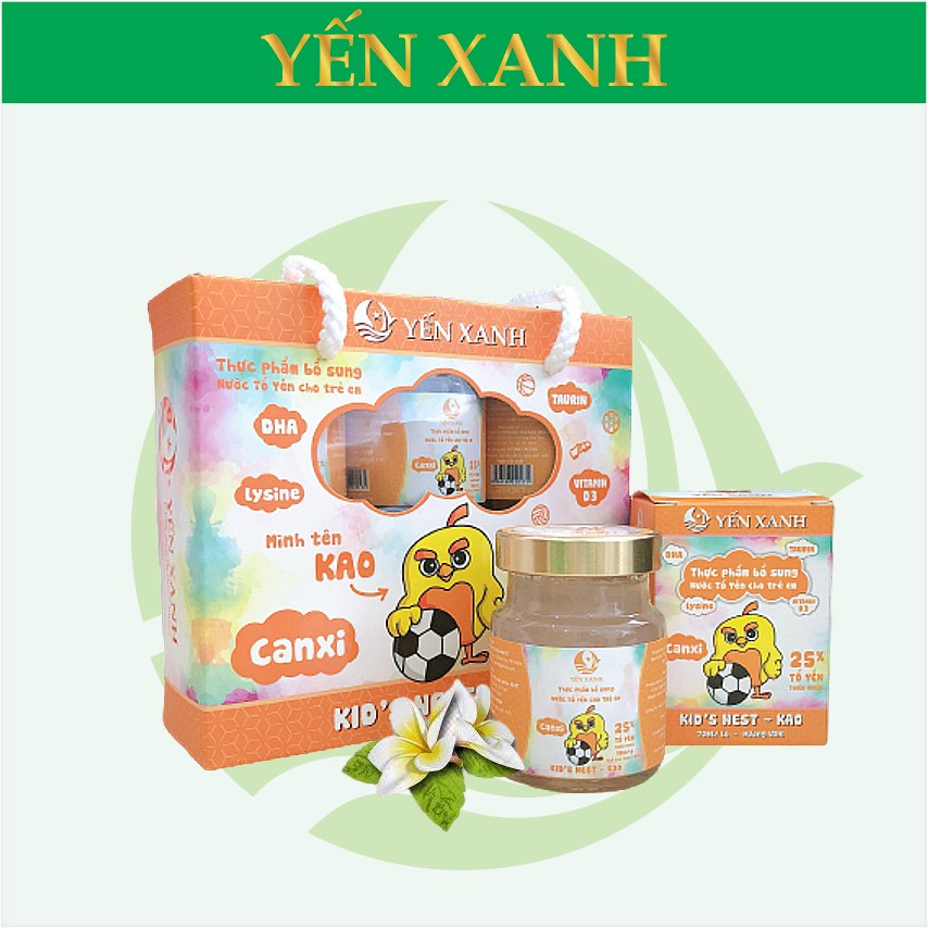 25% tổ yến - Thực phẩm bổ sung: Nước tổ yến chưng dành cho trẻ em Kid's nest - Kao hương vani - YẾN XANH - Lốc 6 lọ x 70ml