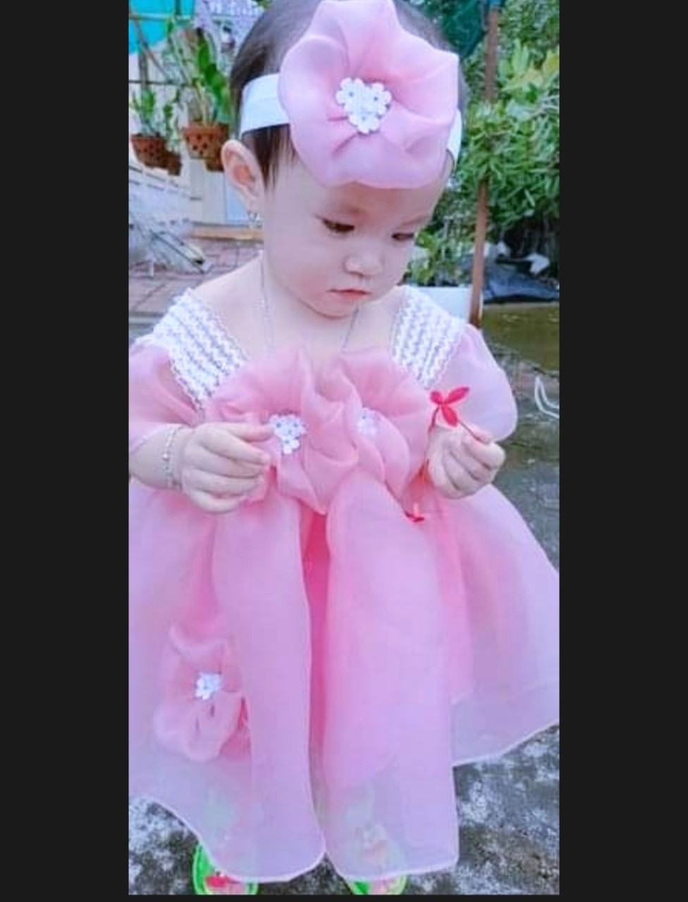 Váy xoè công chúa màu Hồng 4H điệu đà cho bé gái