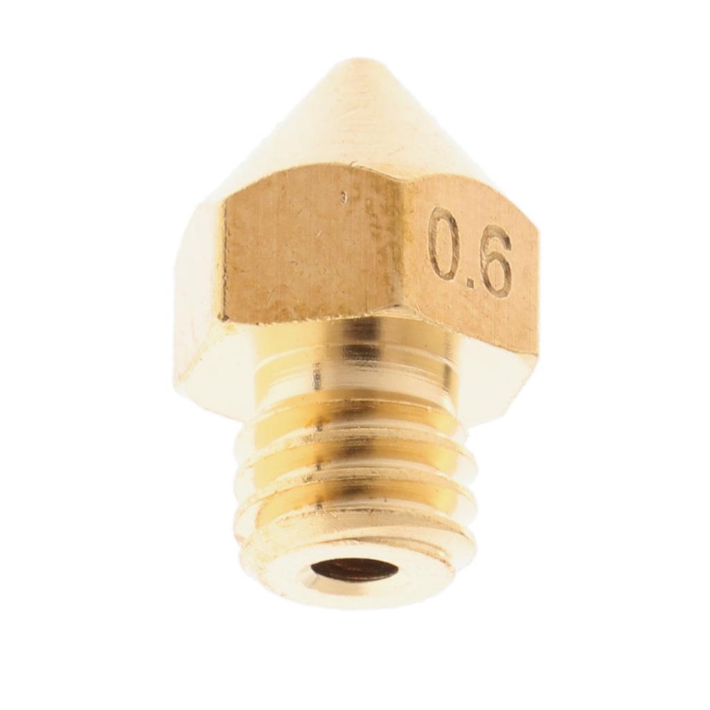 1Piece 3D Printer Extruder Brass Nozzle Printhead 0.6mm / 0.8mm / 1.0mm