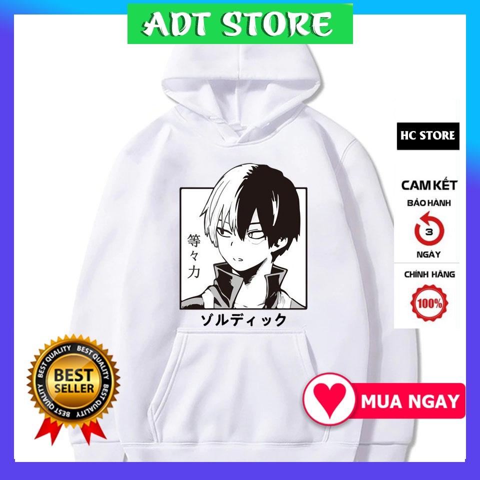 Áo Hoodie in hình Shoto Todoroki học viện anh hùng My Hero Academia 2 màu đen trắng cực HOT độc đẹp