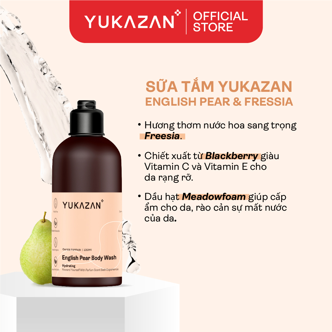 Sữa Tắm Cấp Ẩm Yukazan Hương Nước Hoa English Pear &amp; Freesia 230ml