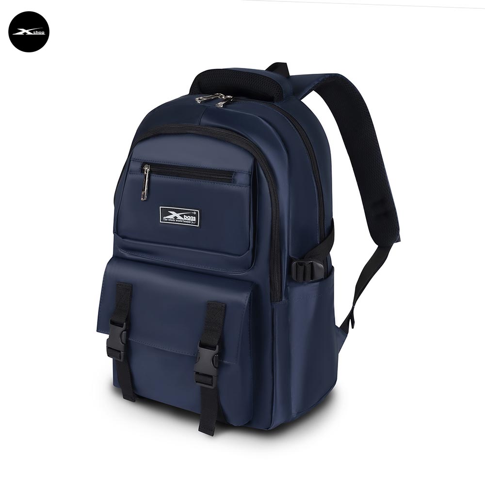 Balo Đi Học Nam Nữ Xbags Dark Blue XB 3202 - Balo Thời Trang Cao Cấp, Vải Polyester Chống Nước, Ngăn Chứa Rộng Đựng Laptop 15.6 Inch
