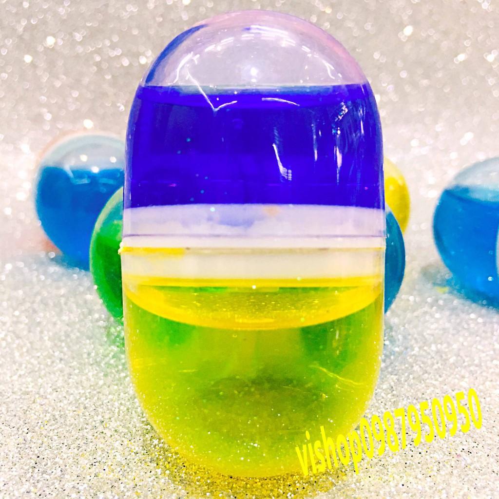 slime  lọ tròn phối 2 màu sắc dạng mềm đặc mã AQV14 Ukéo