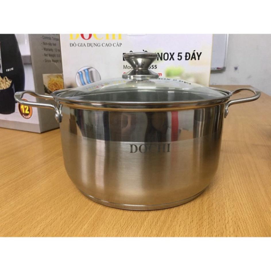 Bộ 3 Nồi Inox 5 Lớp Đáy DOCHI Cao Cấp