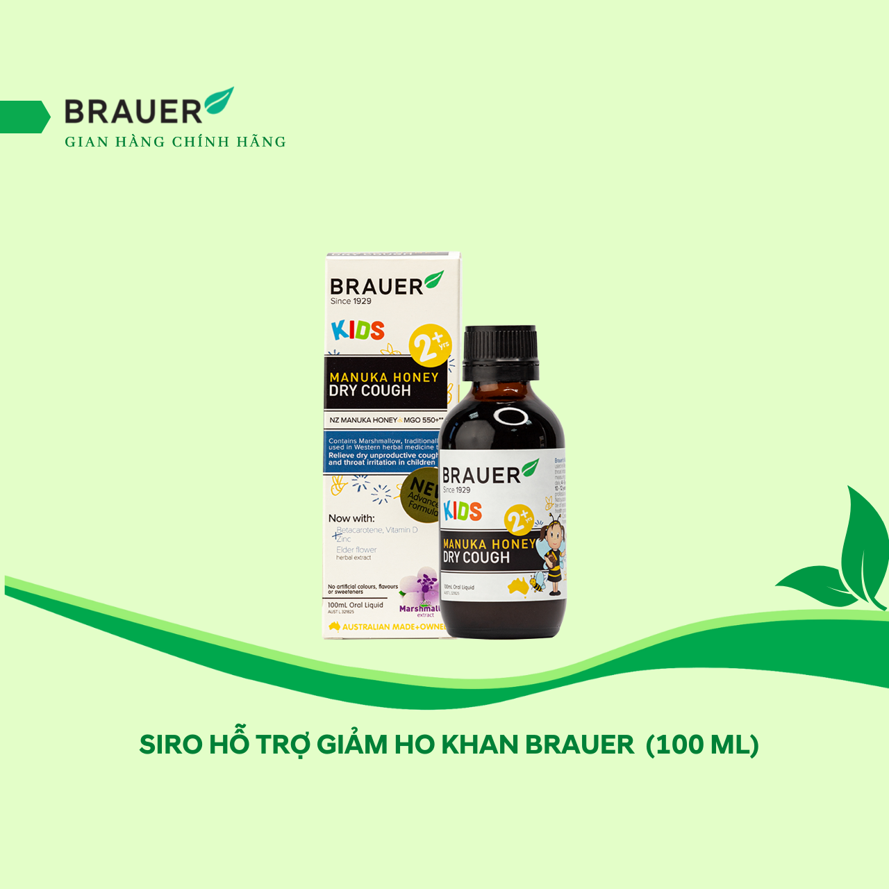 Brauer Dry Cough Giảm Ho Khan Dạng Lỏng Cho Bé Trên 2 Tuổi.