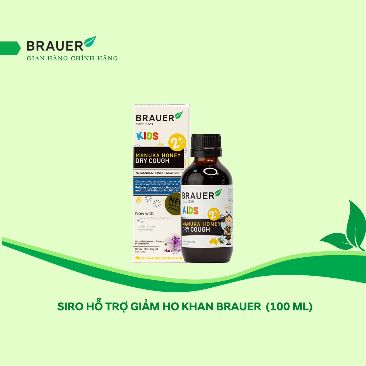 Brauer Dry Cough Giảm Ho Khan Dạng Lỏng ( 100 Ml ) Cho Bé Trên 2 Tuổi.