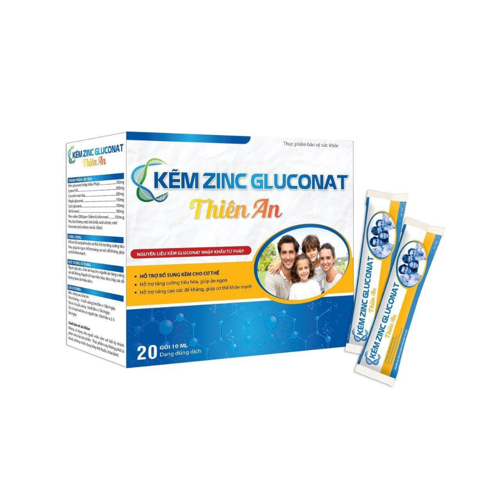 Kẽm Zinc Gluconat Thiên An Hỗ Trợ Bổ Sung Kẽm Cho Cơ Thể, Hỗ Trợ Tăng Cường Tiêu Hóa, Hỗ Trợ Ăn Ngon