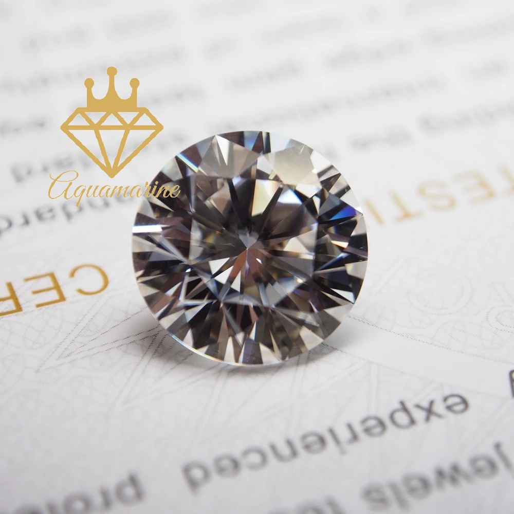 (Size từ 4-7.5 ly) Kim cương nhân tạo Moissanite giác cắt Round - Nước D - Độ tinh khiết FL