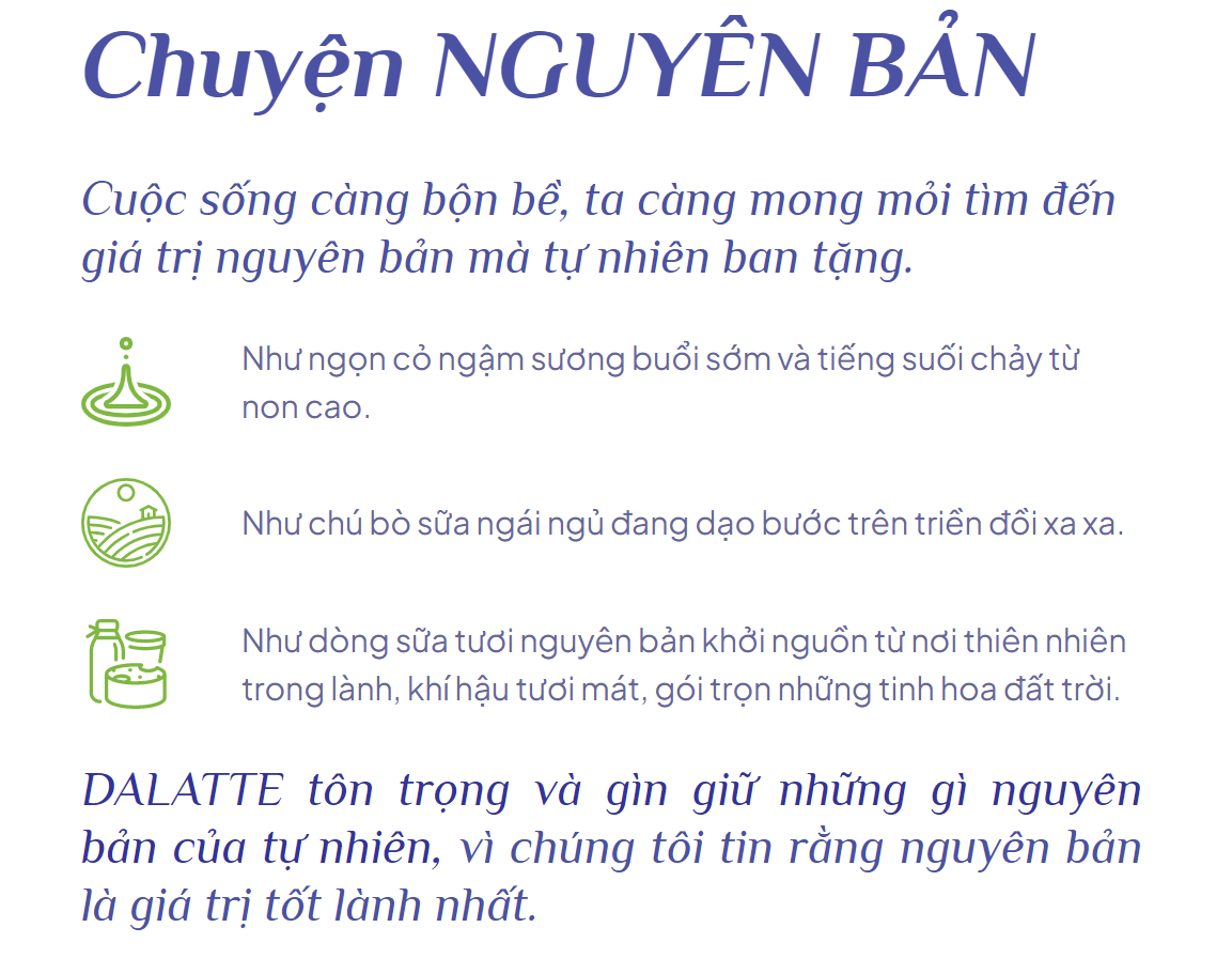 Thùng 48 hộp DALATTE 180ml SỮA TƯƠI NGUYÊN BẢN tiệt trùng - Ít đường - 48 hộp - Giữ trọn nguyên bản, trao trọn tốt lành