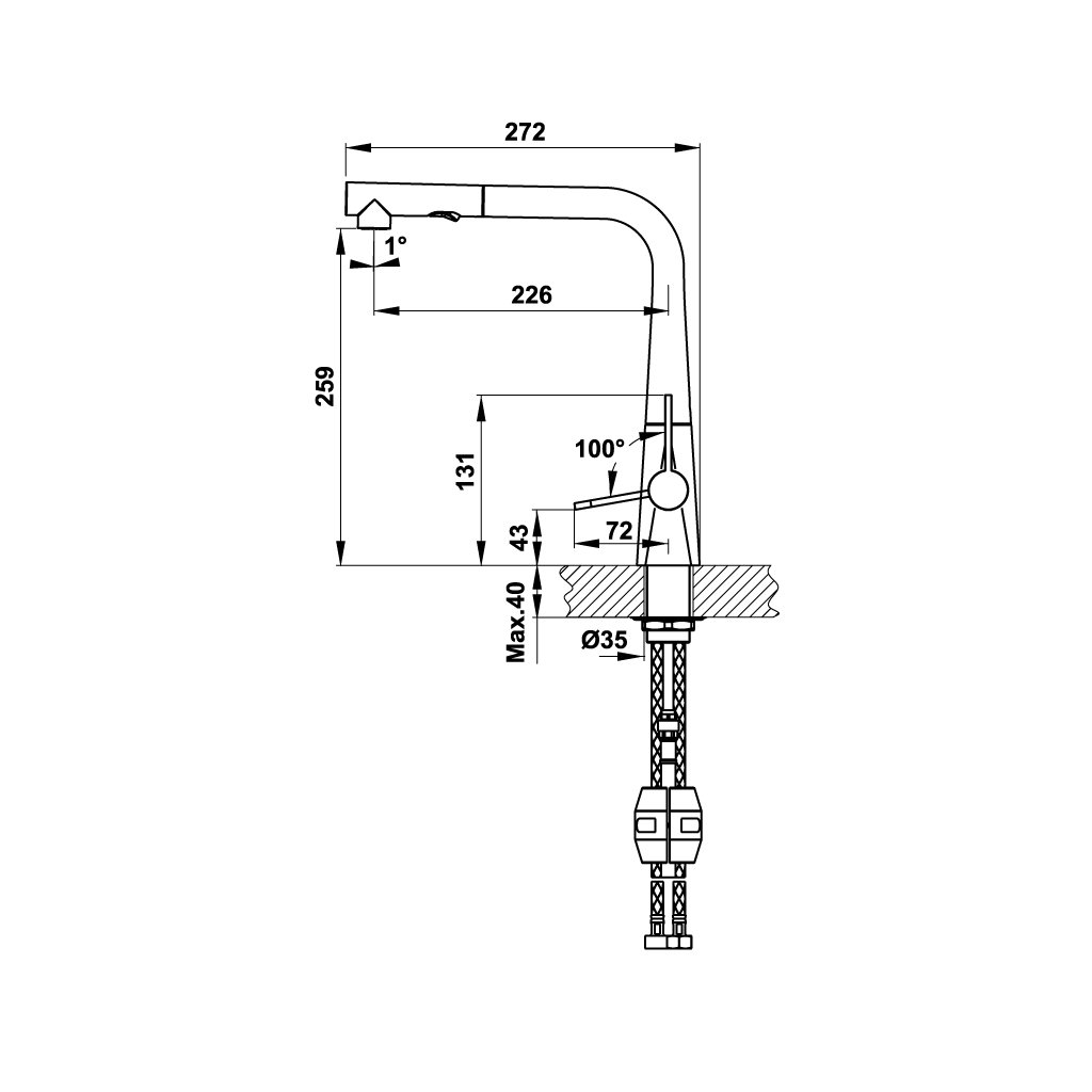 VÒI BẾP HAFELE HYDROS HT20-CH1P259/570.82.210- HÀNG CHÍNH HÃNG