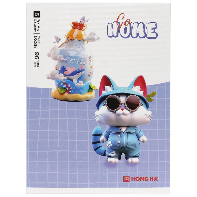 Tập Học Sinh Class Go Home - 5 Ô Ly Vuông - 96 Trang 80gsm - Hồng Hà 0335 (Mẫu Bìa Giao Ngẫu Nhiên)