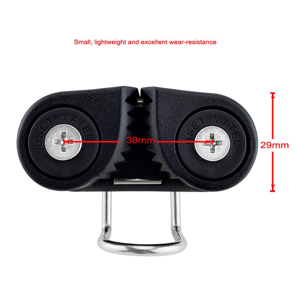 2pcs Black Aluminum Sailboat Cam Cleat Fast Entry Cam Cleat Sailing Hardware