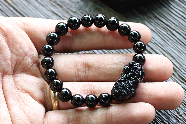 Vòng Đá Obsidian Phối Tỳ Hưu Ngọc Quý Gemstones