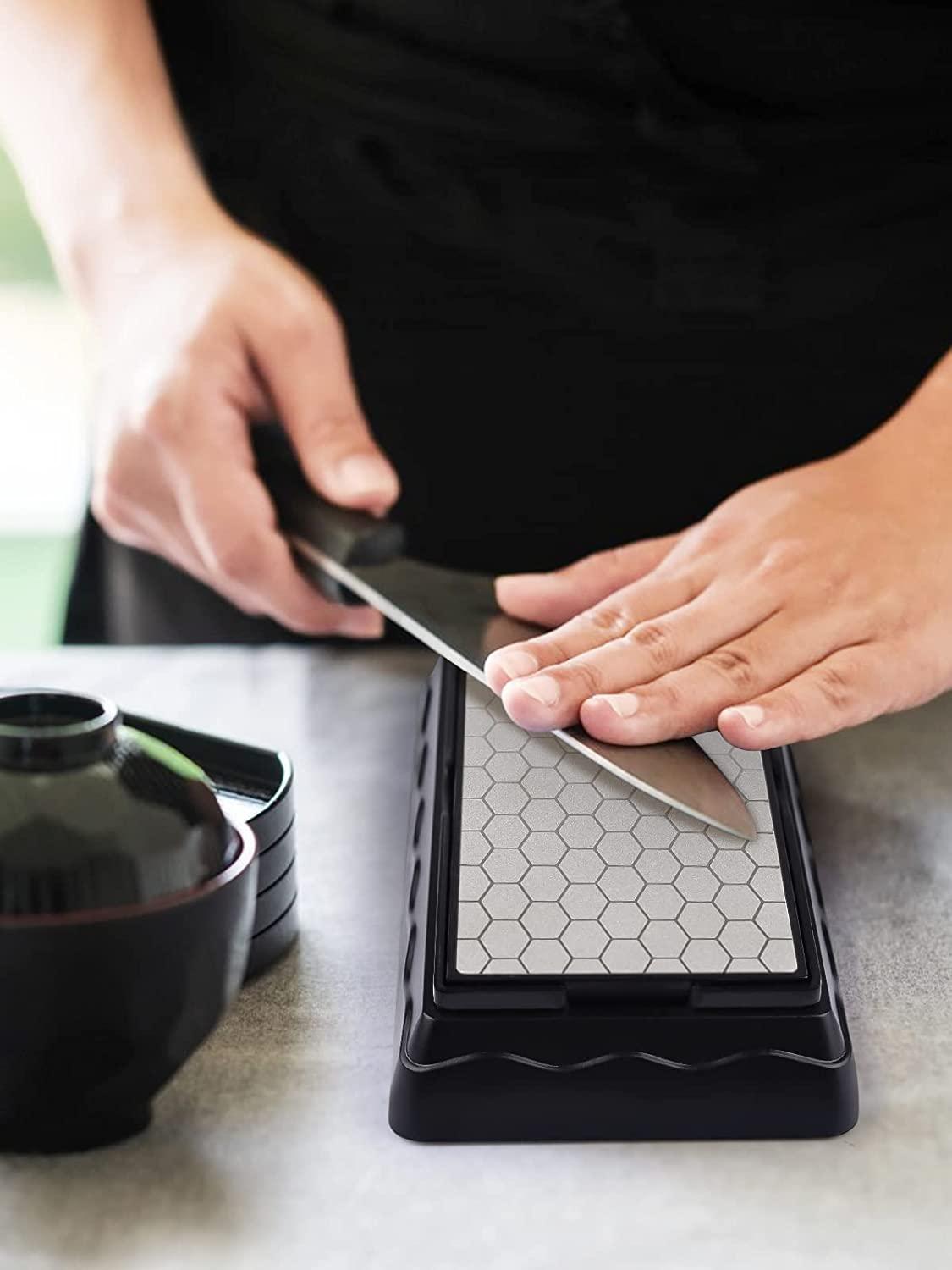 Đá Sting Kim cương đôi, dao mài dao gọt dao với Công cụ mài chân cơ sở không có công cụ mài ngoài trời -grain 600/1200