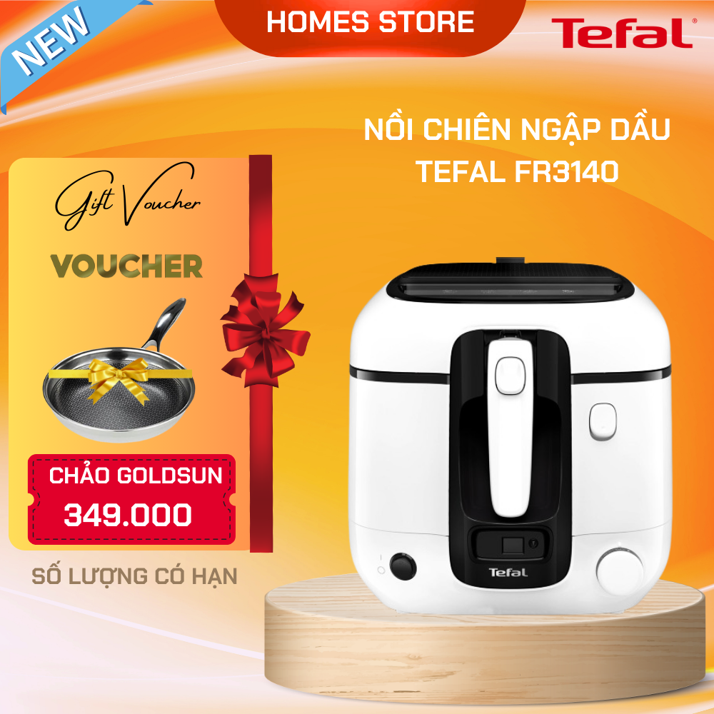 Nồi Chiên Ngập Dầu TEFAL FR3140, Nhập Khẩu Đức Không Bắn Dầu Mỡ, Nồi Có Thể Tháo Rời, Bộ Lọc Than Hoạt Tính, Dung Tích 2.2L, Công Suất 1800W - Hàng Nhập Khẩu