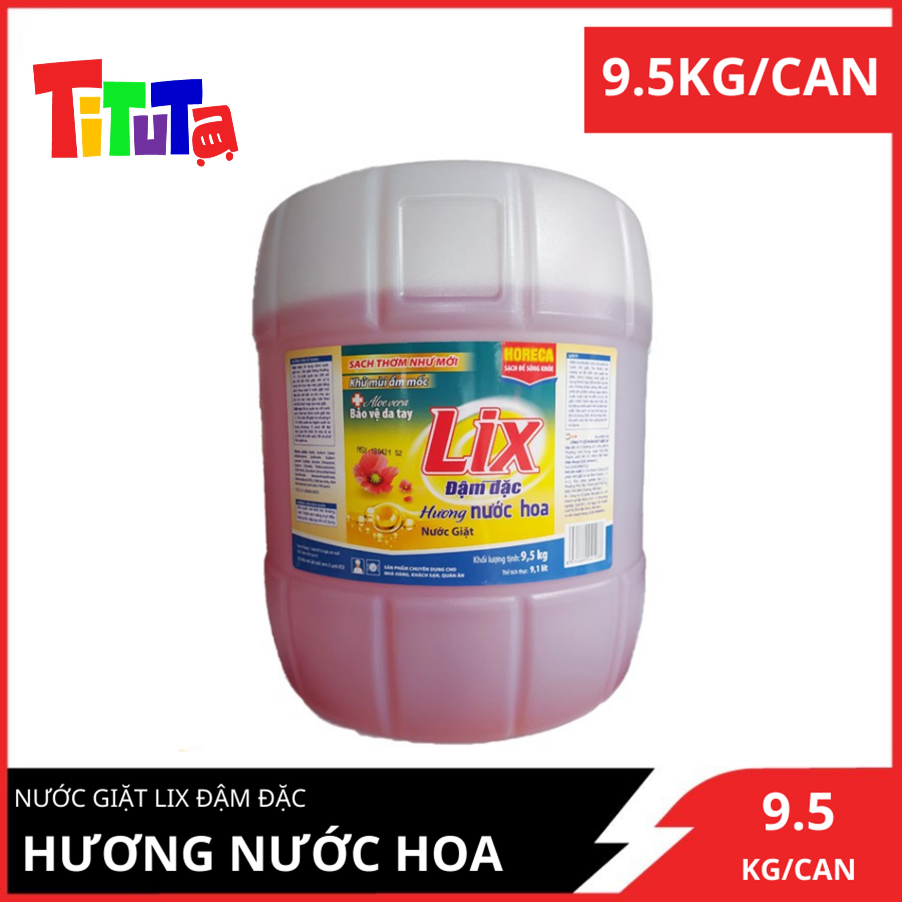 Nước Giặt Lix Đậm Đặc Hương Nước Hoa 9kg / can