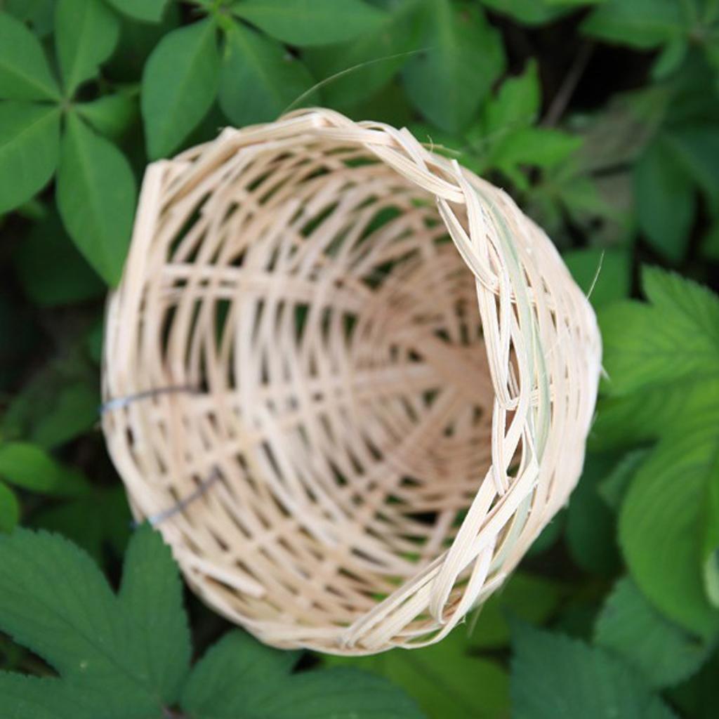 Bamboo Woven Small Bird Nest Hanging Cage Hatching for Finch Parrot Canary