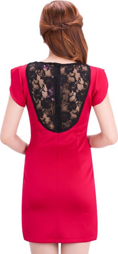 Đầm Body Không Tay Vạt Xéo Phối Ren Lưng Đỏ Zerasy Fashion - 133 - Do - Đỏ
