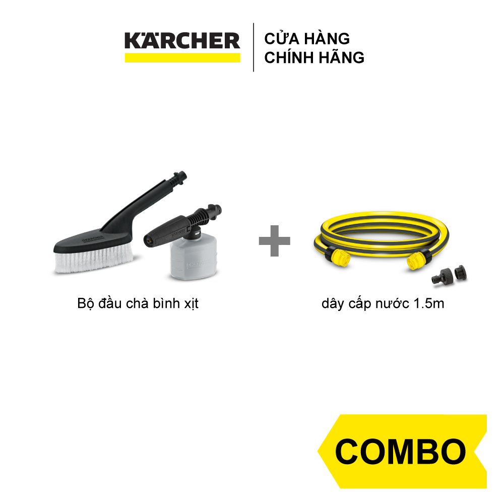 Combo Bộ đầu chà bình xịt và dây cấp nước 1.5m