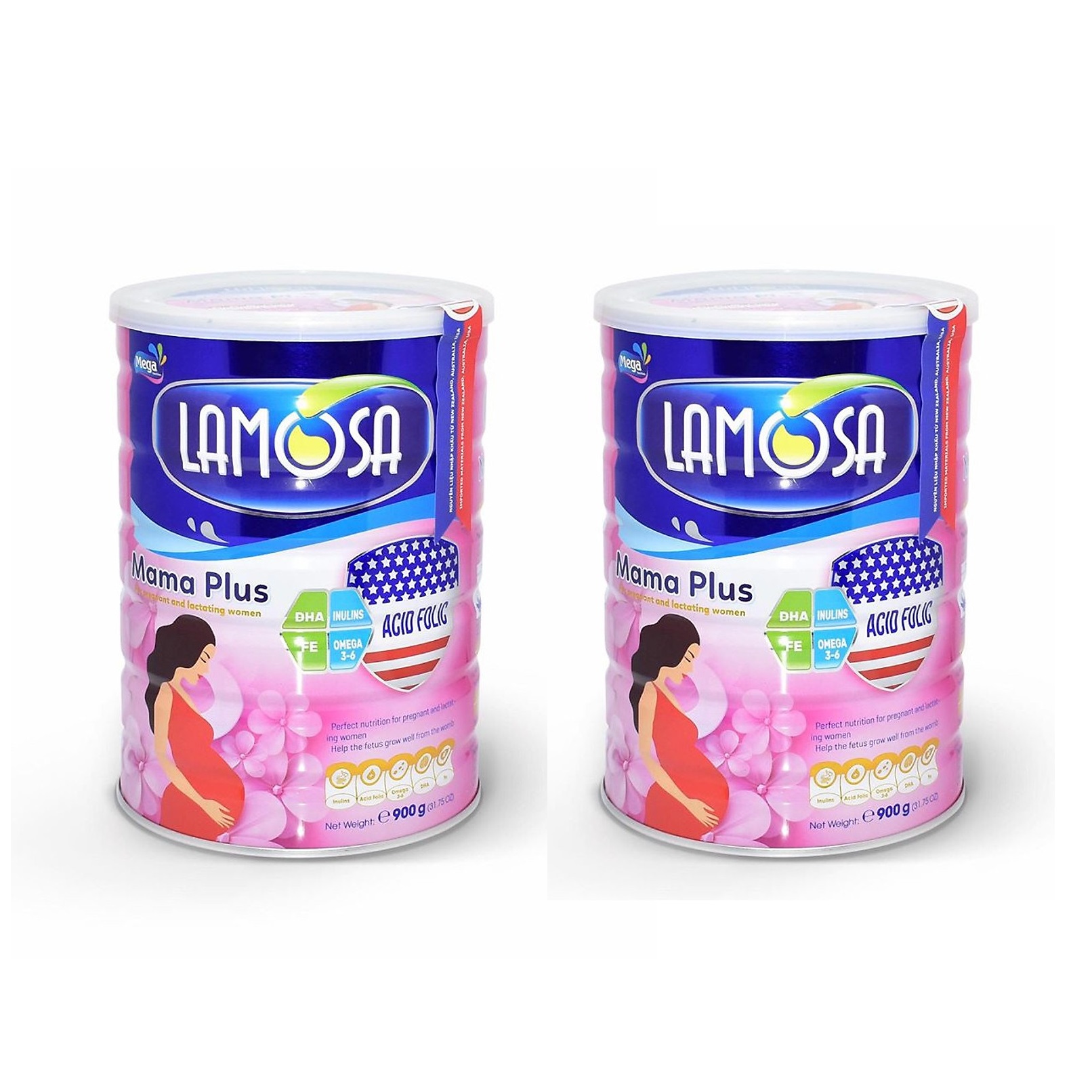 Bộ 2 Lon Sữa Bột LAMOSA MAMA PLUS (900gram)