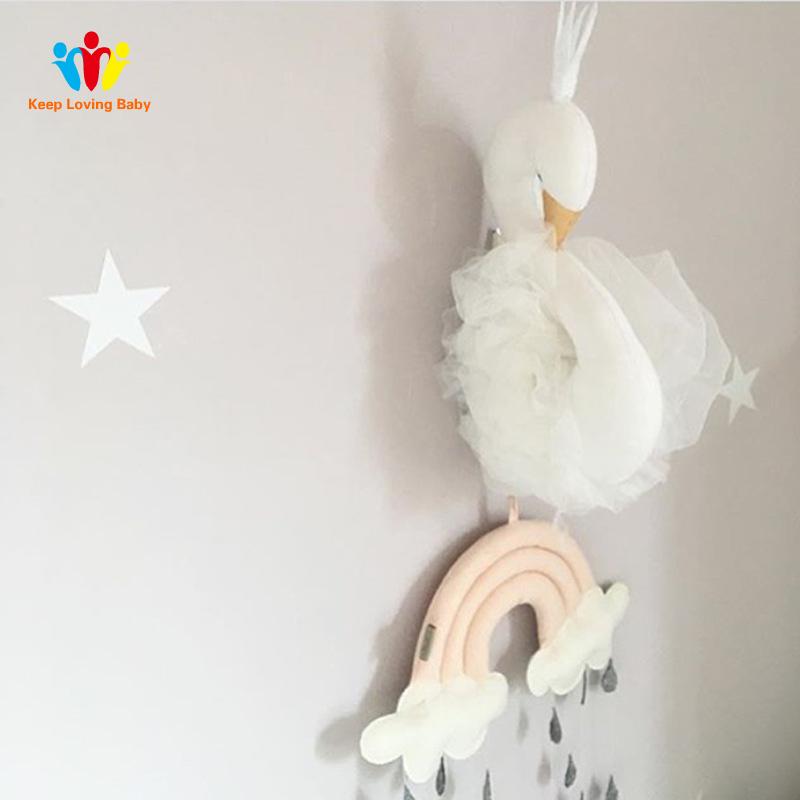Thiên nga bé gối Trẻ Em phòng ngủ trang trí Kid Plush đồ chơi trẻ sơ sinh bé gái ngủ gối món quà sinh nhật