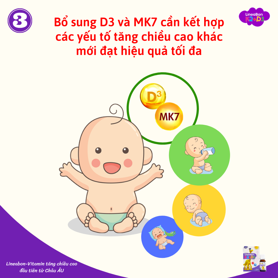 Lineabon bổ sung K2 và vitamin D3 - Có tem tích điểm đổi quà, giúp hấp thụ canxi, giảm còi xương, tăng chiều cao cho bé