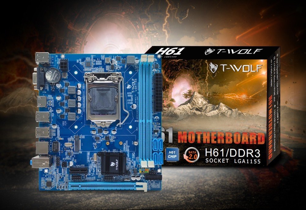 Bo Mạch Chủ Main T-WOLF H61 Socket LGA1155 - Hàng Chính Hãng