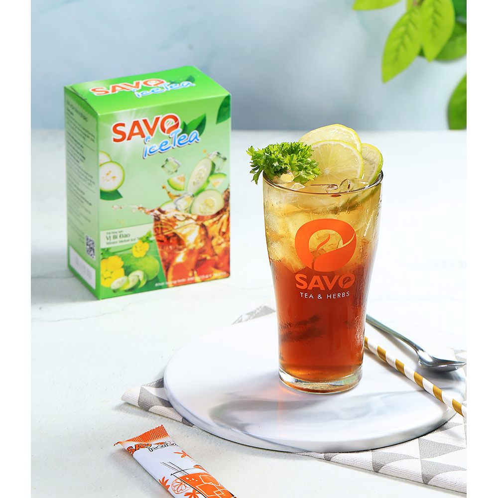 SAVO Ice Tea Bí Đao (Winter Melon Ice Tea) - Hộp 16 gói x 15g