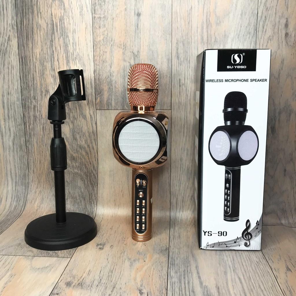 Mic hát karaoke bluetooth ys90, thiết kế sang chảnh, âm thanh lọc hát hay