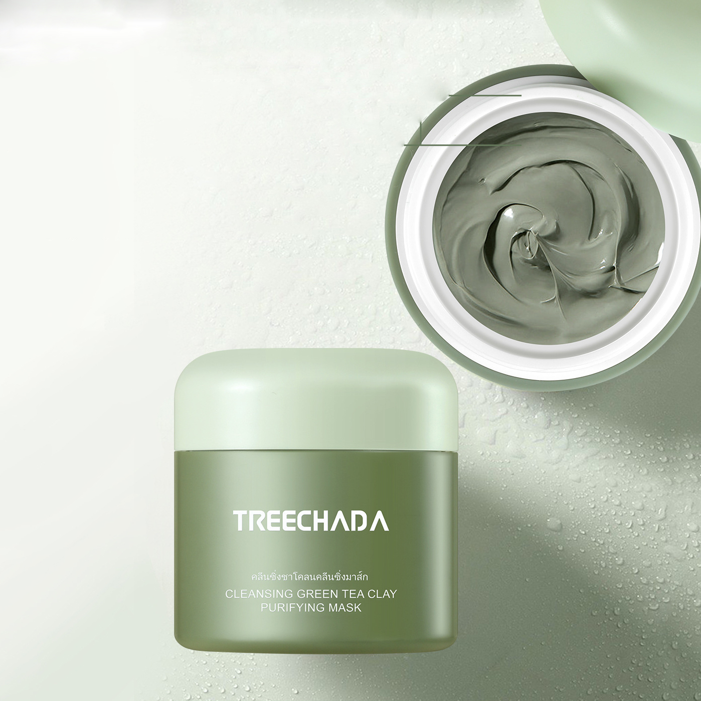 Mặt nạ bùn trà xanh giảm mụn làm sạch da TreeChada Cleansing Mask Thái Lan 100g