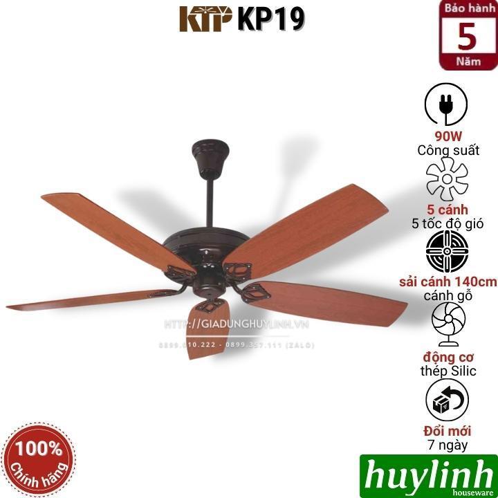 Quạt trần 5 cánh gỗ Kim Thuận Phong KTP KP19 - Hàng chính hãng