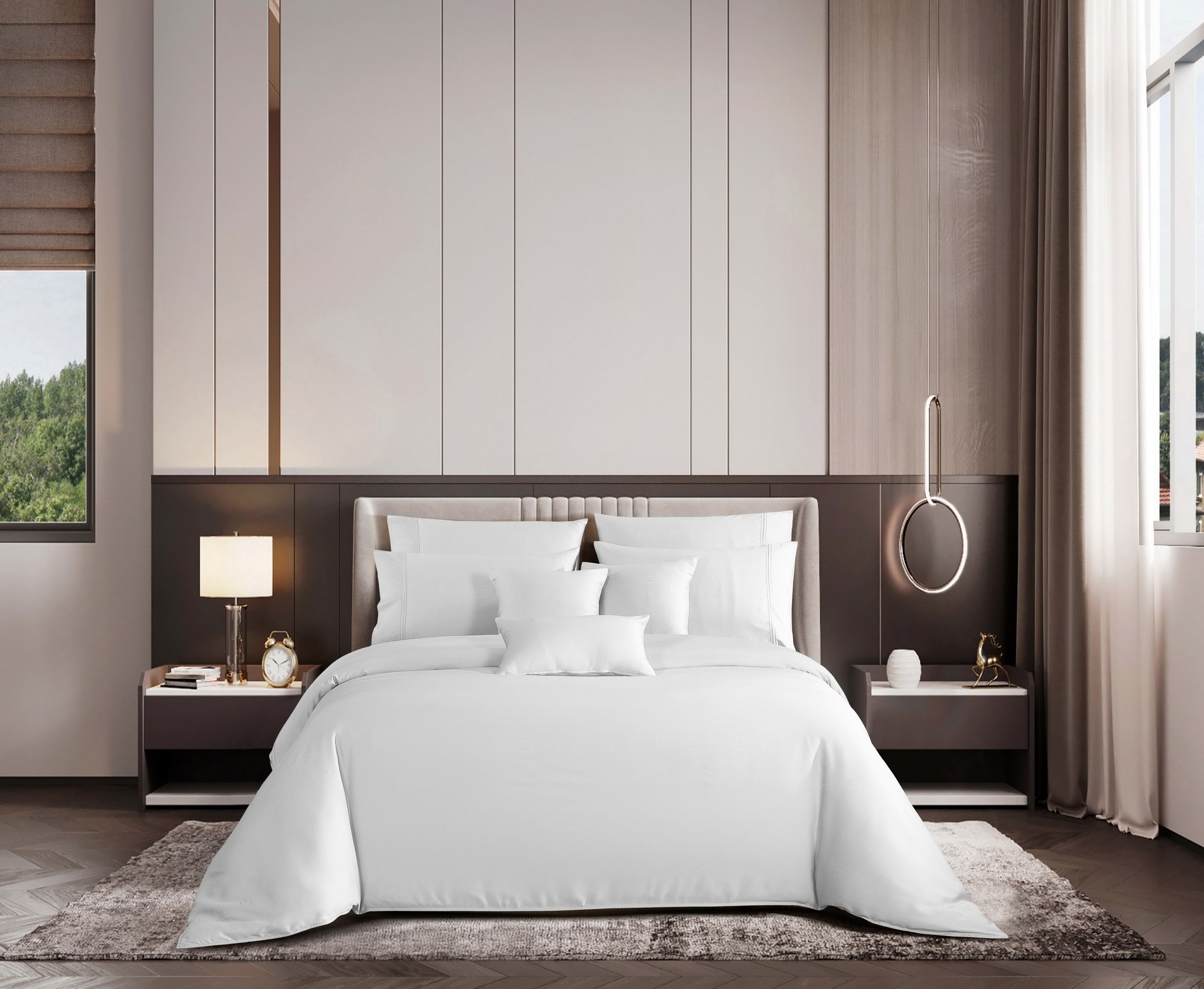 Bộ ga kèm Vỏ chăn Akemi Tencel Modal Earnest Tiga Belas, gồm 6 món