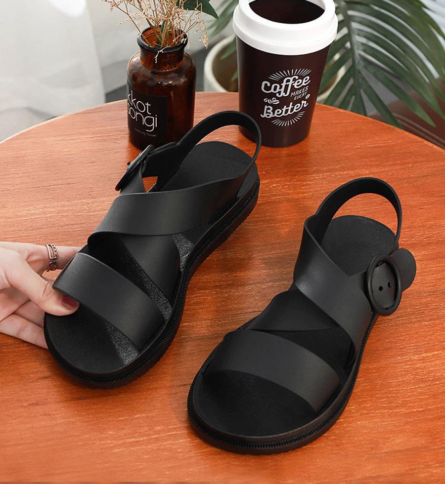 Giày Sandals nữ 3 phân chống nước cao su quai chéo V246