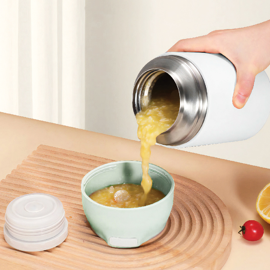 Bình Ủ Cháo Inox 316 JIDOSA JD3870 Hộp Giữ Nhiệt Lâu Dung Tích 850ml Tặng Kèm Muỗng Gấp Gọn Tiện Lợi