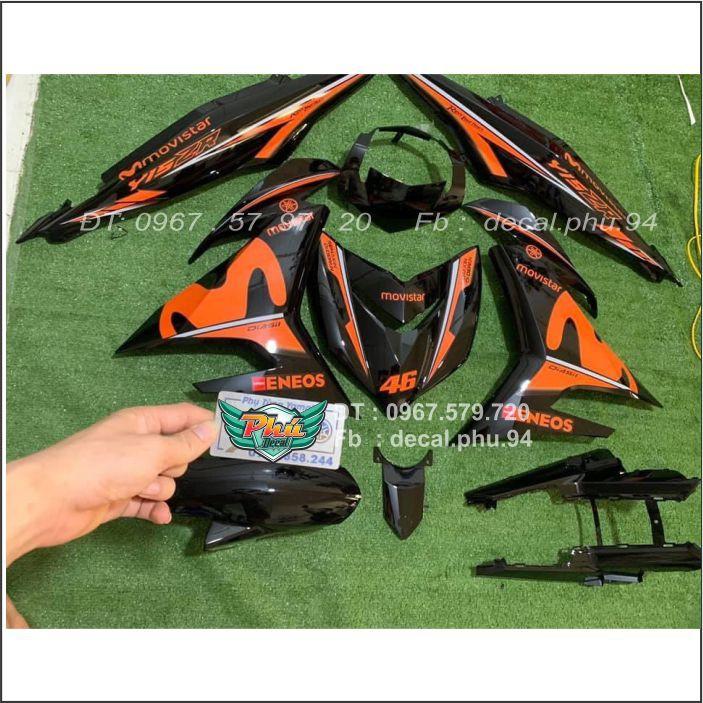 Tem Rời Exciter 150 Movistar đen cam