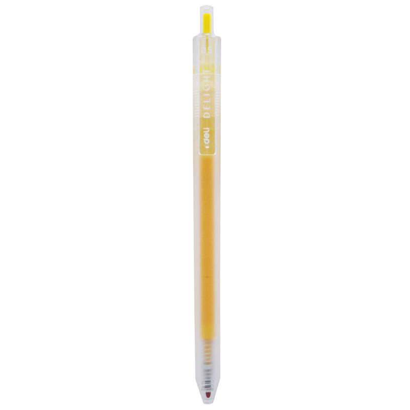 Bút Gel 0.5 mm - Deli EG118-YL - Mực Vàng