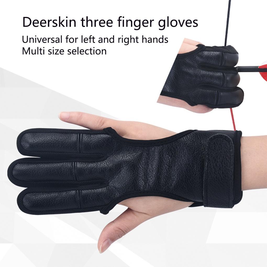 Deerskin Archery Glove Shooting Finger Gloves Protection Outdoors Sporting Fingers Guard Practicing Tools for AdultsELEN