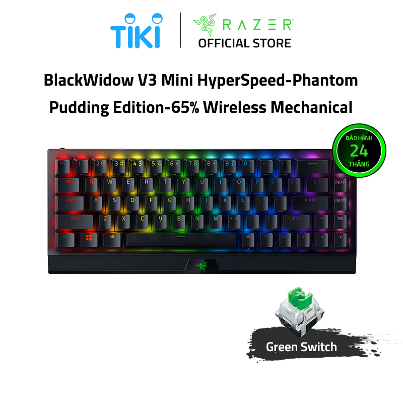 Bàn phím Razer BlackWidow V3 Mini HyperSpeed-Phantom Pudding Edition-65% Wireless Mechanical-Green Switch_RZ03-03892000-R3M1- HÀNG CHÍNH HÃNG