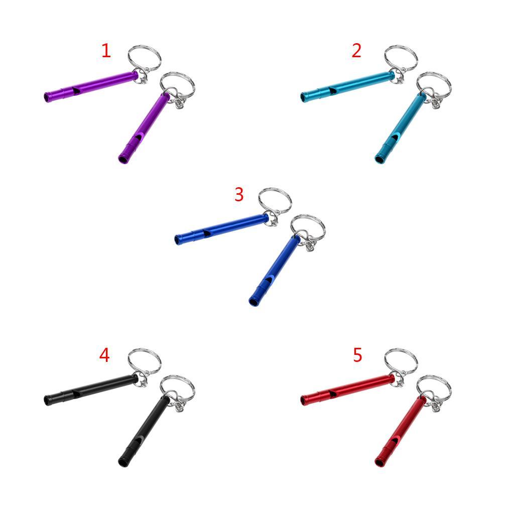 2x2pcs Outdoor Survival Camping Training Emergency Safety Whistle Purple