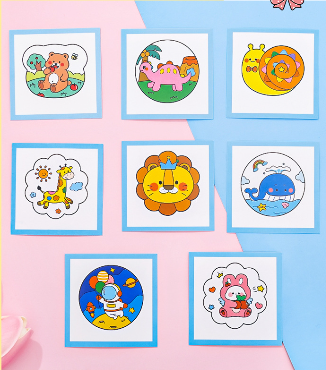 Quạt Giấy Tô Màu Nhiều Hình Đáng Yêu Cho Bé