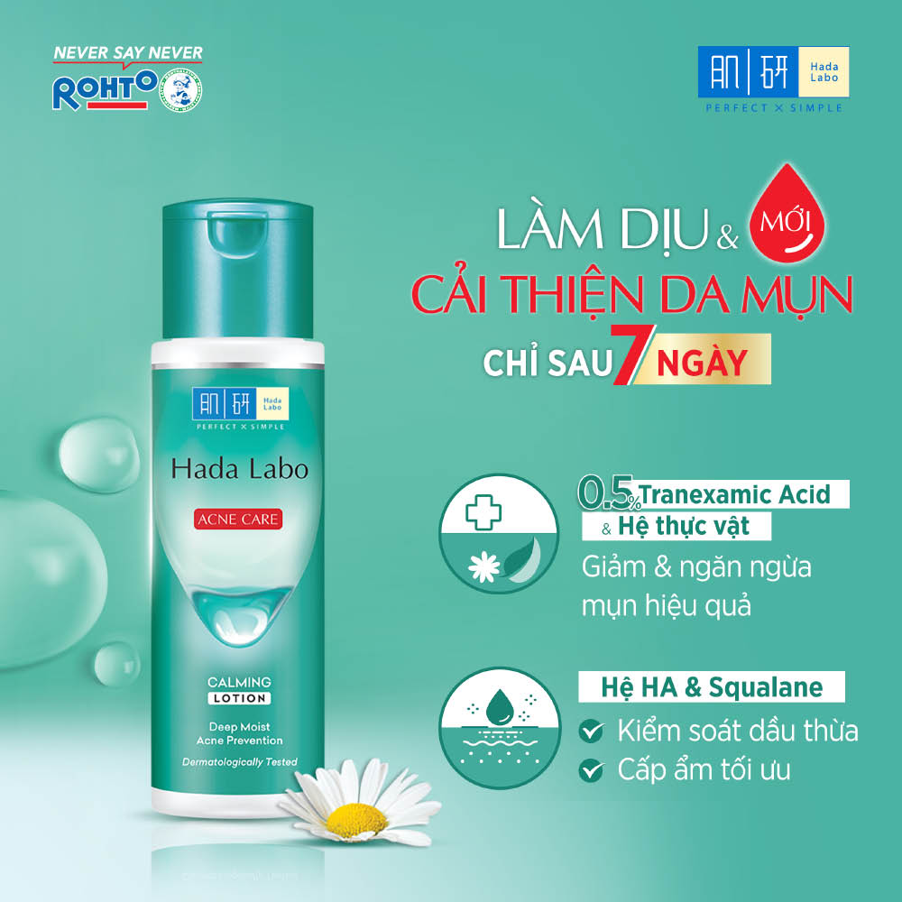 Dung dịch dưỡng ẩm cho da mụn, nhạy cảm Hada Labo Acne Care Calming Lotion 170ml