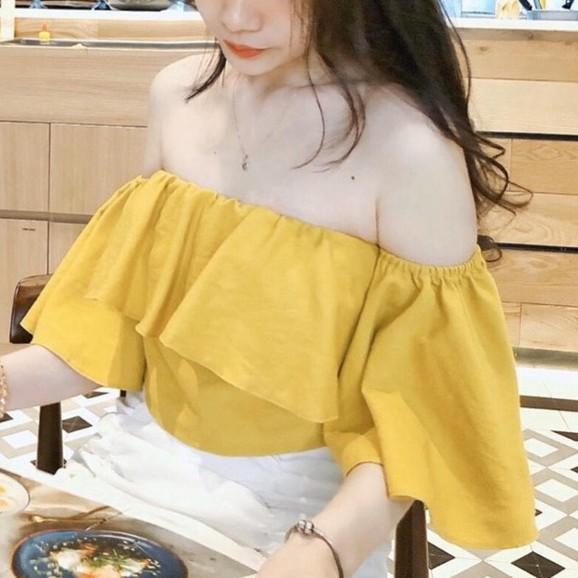 Áo trễ vai bèo tay ngắn