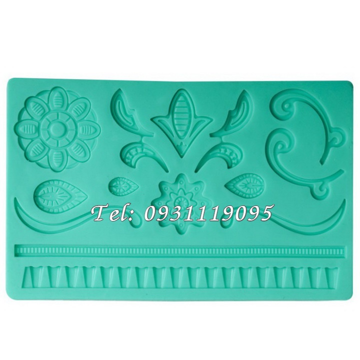 Khuôn silicon làm viền bánh, rau câu, fondant hoa văn kiểu - Mã số 1372