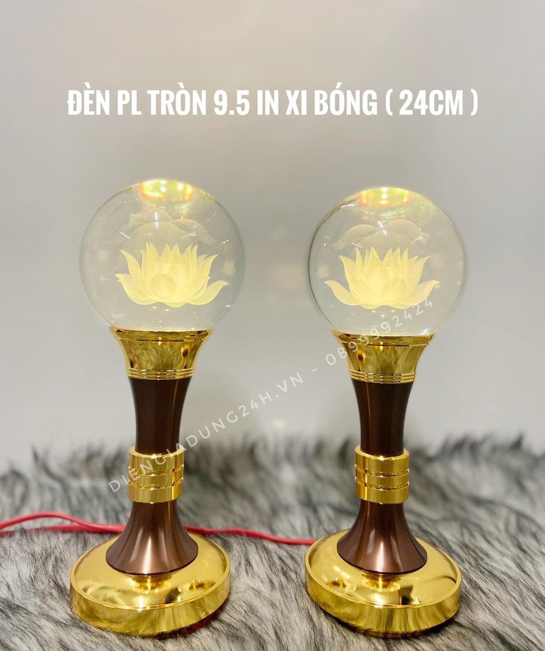 ĐÈN THỜ PHA LÊ CAO CẤP TRÒN 9.5 IN XI BÓNG 1 CẶP