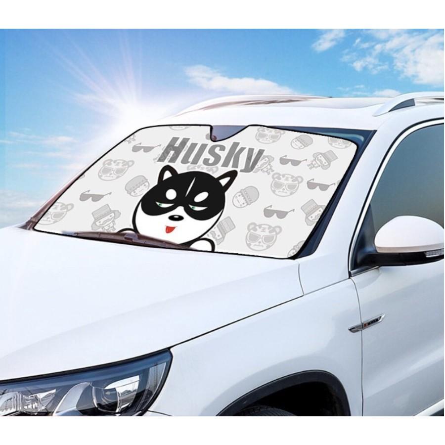 Tấm chống nắng 5 lớp cách nhiệt cho ô tô hình chó Husky cao cấp