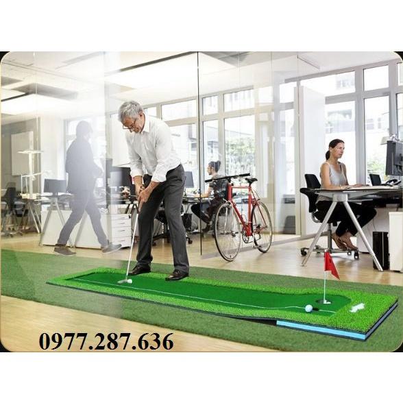 Thảm golf tập Putter trong nhà di động tiện lợi di chuyển luyện Swing gạt bóng TT011