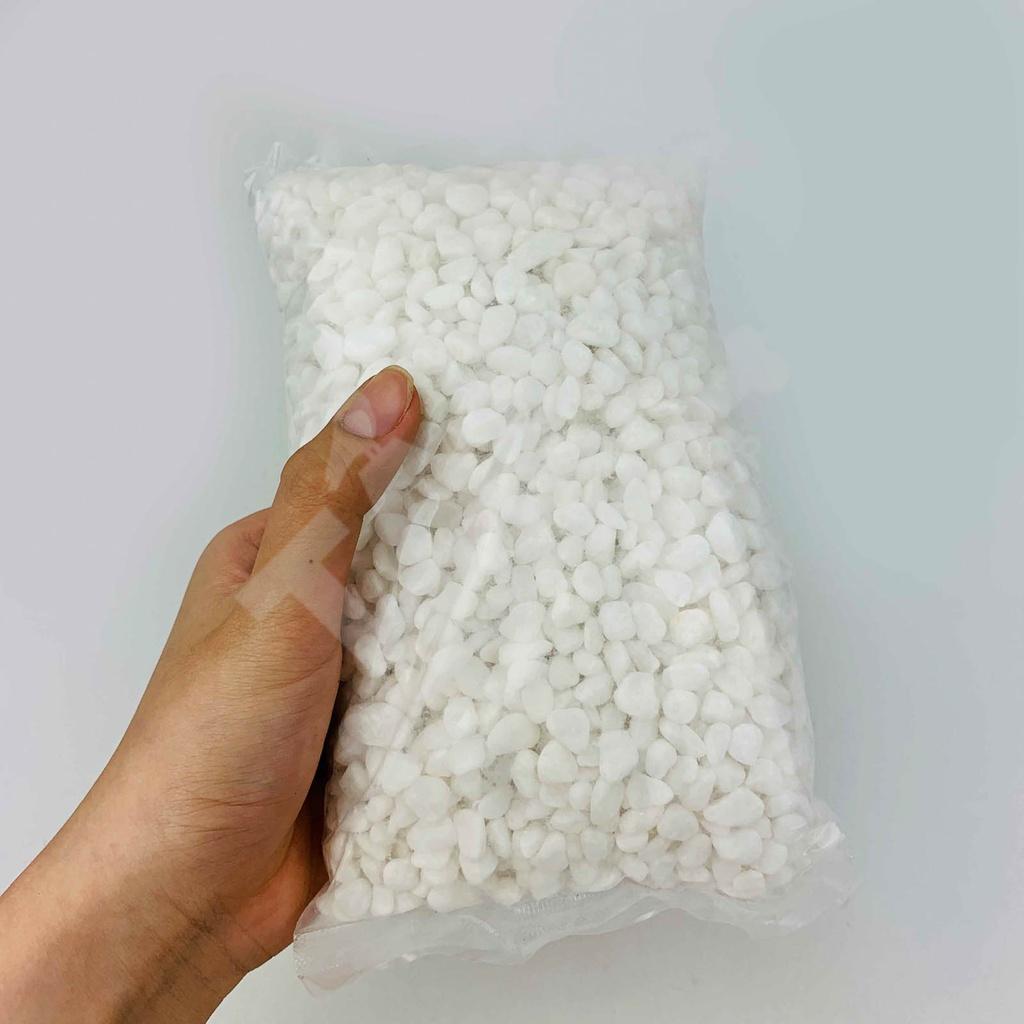 1kg Sỏi Trắng Viên Nhỏ - Sỏi Trắng Trang Trí Hồ Cá, Làm Tiểu Cảnh