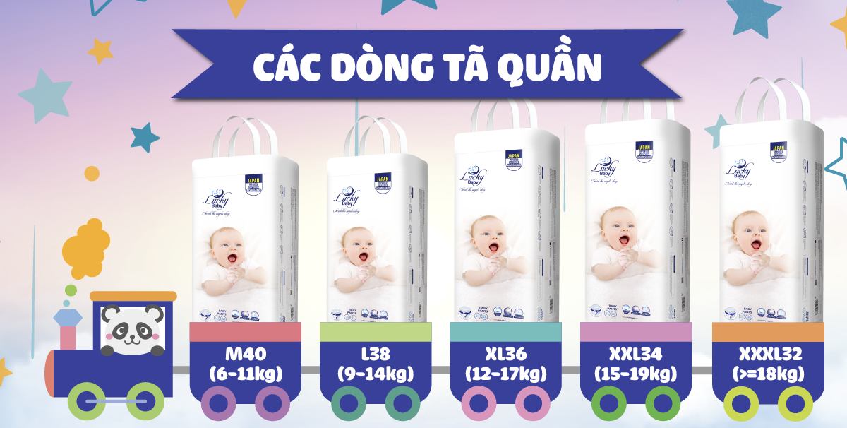 Tã Bỉm Quần Lucky Baby Không Huỳnh Quang, Siêu Thấm Hút XL36 (12-17kg)