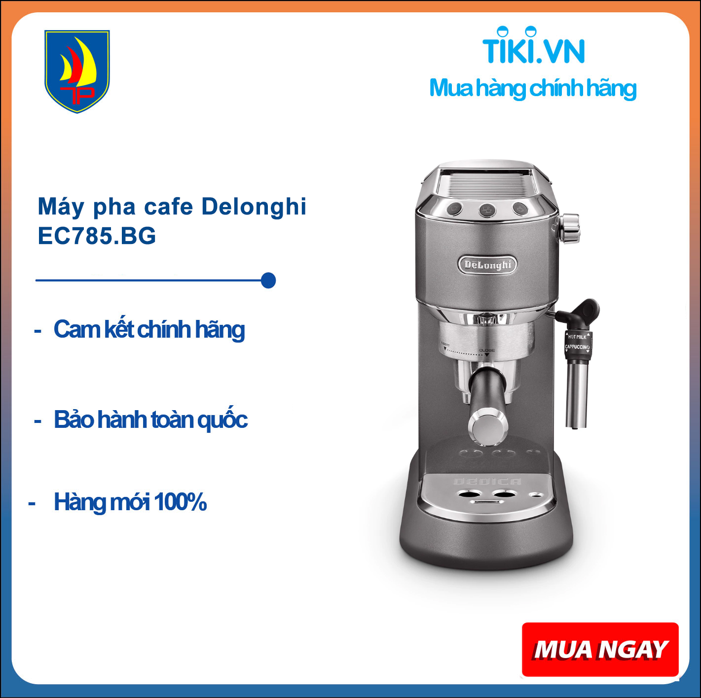 Máy pha cafe Delonghi EC785.GY - Hàng Chính Hãng