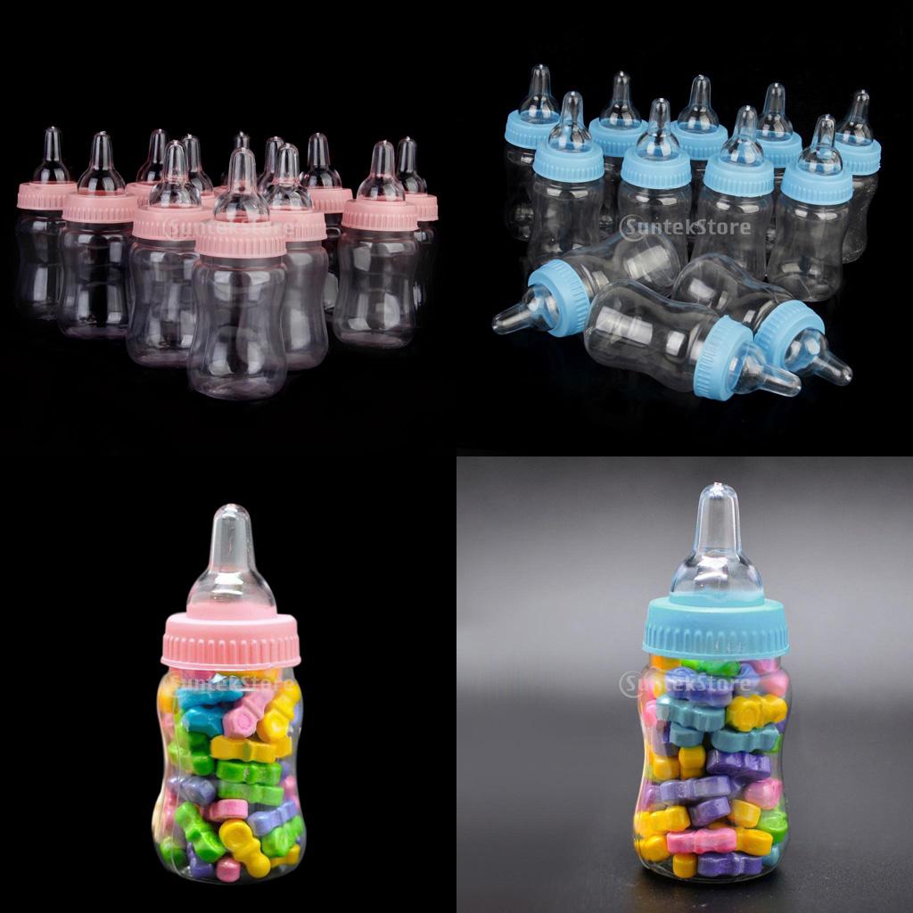 12 Mini Fillable Bottles Candy Box Gift Baby Girl Shower Favor Party Decor
